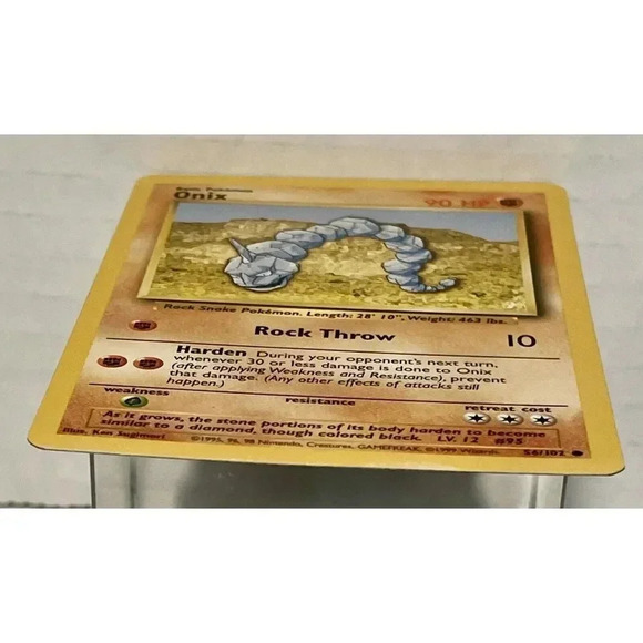 Onix Base Set 56/102‎ Pokémon WOTC 1999 Card LP Vintage - Picture 4 of 12